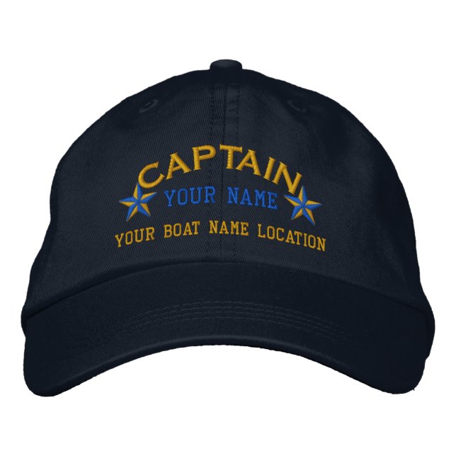 Gorra Bordada Capitán del mar personalizado Estrellas de la bola (Anverso)