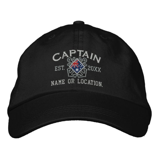 Gorra Bordada Capitán marítimo personalizado Bandera australiana (Anverso)