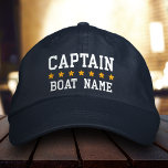Gorra Bordada Capitán Náutico Su Nombre De Barco Cap Bl<br><div class="desc">Capitán Náutico Su Nombre De Barco Personalizado Cap Azul Oscuro</div>
