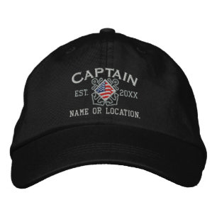 Gorra Bordada Capitán Norteamericano Personalizado Bordado Náuti