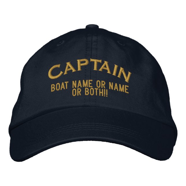 Gorra Bordada ¡Capitán personal, su barco, su nombre o ambos! (Anverso)