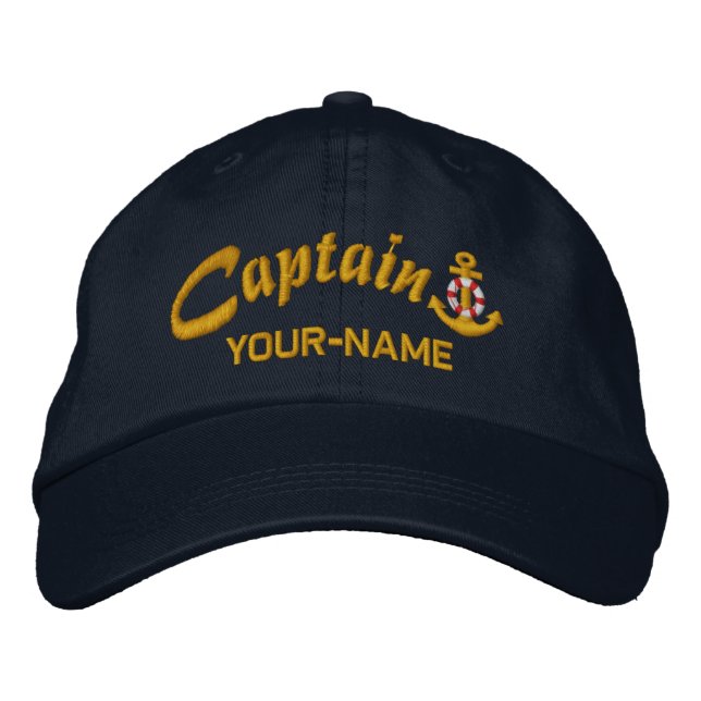 Gorra Bordada Capitán Personalizado Lifesaver Anchor Nombre Dora (Anverso)