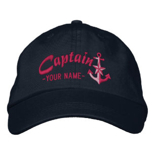 Gorra Bordada Capitán Personalizado Nautical Anchor Nombre Fuchs