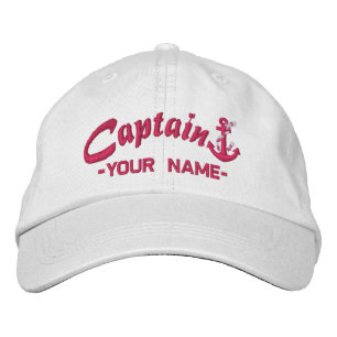 Gorra Bordada Capitán Personalizado Rope Anclaje Nombre Fuchsia