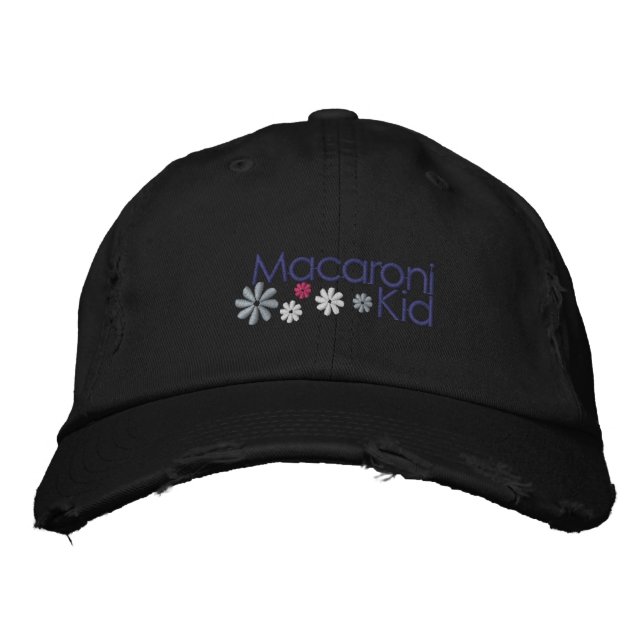 Gorra Bordada Cápsula con problemas de niños de Macaroni (Anverso)