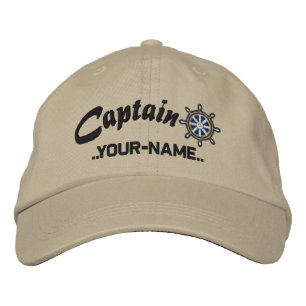 Gorra Bordada CAPTAIN Wheel Personalizable Su Nombre Vaso