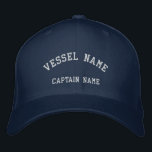 Gorra Bordada Capturas Naval de la cubierta de lana con bordado<br><div class="desc">Un elegante cabo de capitanes con cubierta de barco bordado. Seleccione el estilo de producto y el color de su elección. El texto es una plantilla de personalizable.</div>