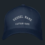 Gorra Bordada Capturas Naval de la cubierta de lana con bordado<br><div class="desc">Un elegante cabo de capitanes con cubierta de barco bordado. Seleccione el estilo de producto y el color de su elección. El texto es una plantilla de personalizable.</div>
