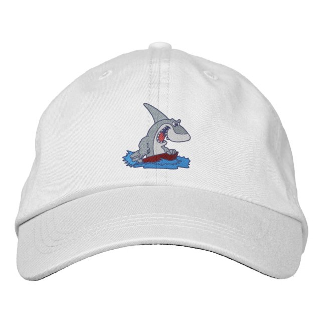Gorra Bordada Capucha borrosa de tiburón cómico (Anverso)