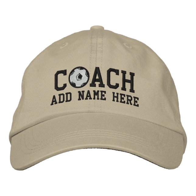 Gorra Bordada Capuchón de entrenador de fútbol personalizado (Anverso)