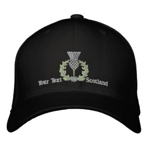 Gorra Bordada Cardo escocés personalizado Escocia en plata