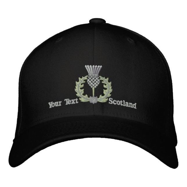 Gorra Bordada Cardo escocés personalizado Escocia en plata (Anverso)