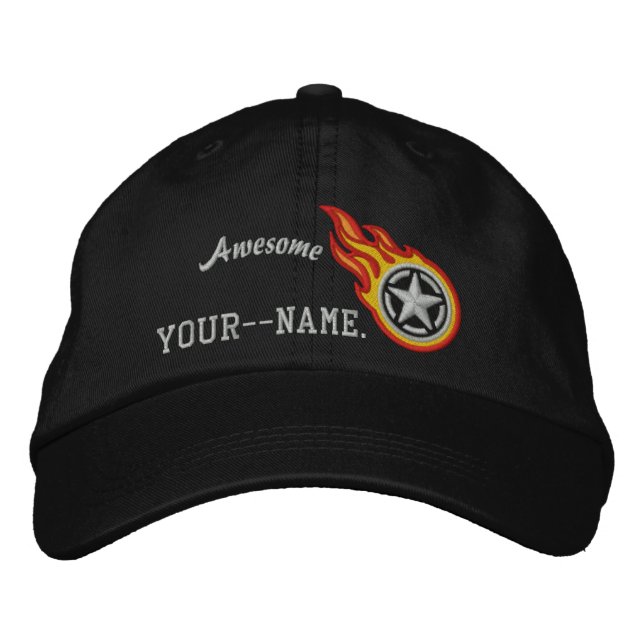 Gorra Bordada Carreras de esténcil de estrella personalizada lla (Anverso)