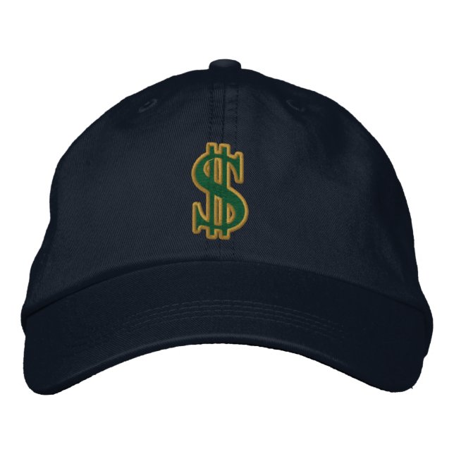 Gorra Bordada Casquillo bordado del RÓTULO de DÓLAR del EFECTIVO (Anverso)