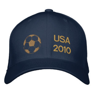 Gorra Bordada Casquillo bordado oro del balón de fútbol de los