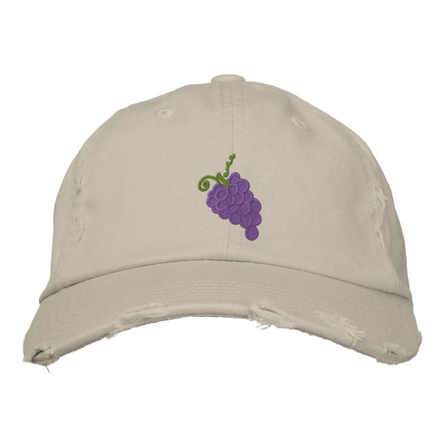 Gorra Bordada Casquillo de uvas embravecidas (Anverso)