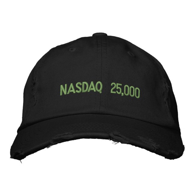 Gorra Bordada Celebración de la bolsa de valores NASDAQ 25000 (Anverso)