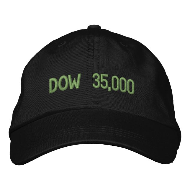 Gorra Bordada Celebración del Dow 35000 (Anverso)