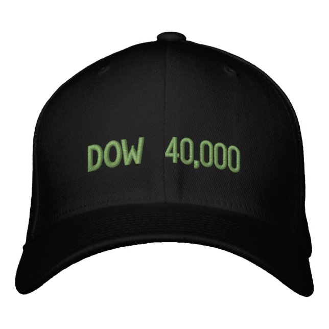 Gorra Bordada Celebración del mercado de valores Dow 40000 (Anverso)
