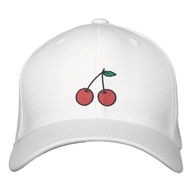 Gorra Bordada Cerezas rojas curas personalizadas (Anverso)