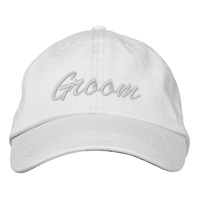 Gorra Bordada Chic Groom rubor rosa guión blanco lindo (Anverso)