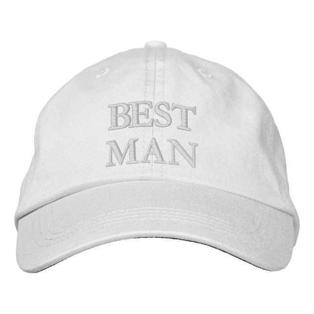 Gorra Bordada Chic Padrino de boda rosa blanco boda (Anverso)