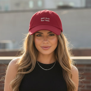 Gorra Bordada Chicas Calientes Leen Libros en Rojo