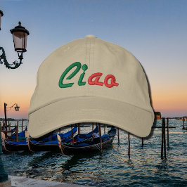 Gorra Bordada Ciao - saludo en italiano