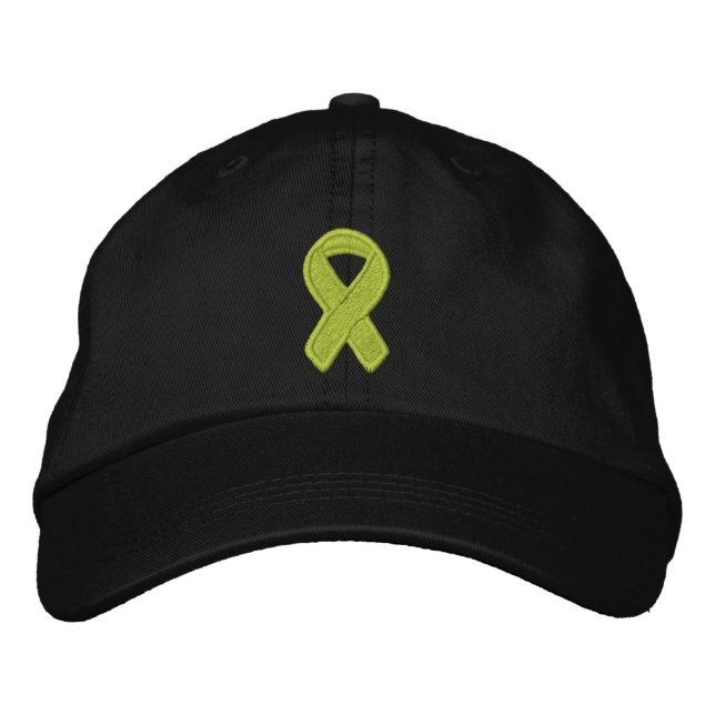 Gorra Bordada Cinta de Conciencia Verde Lima (Anverso)