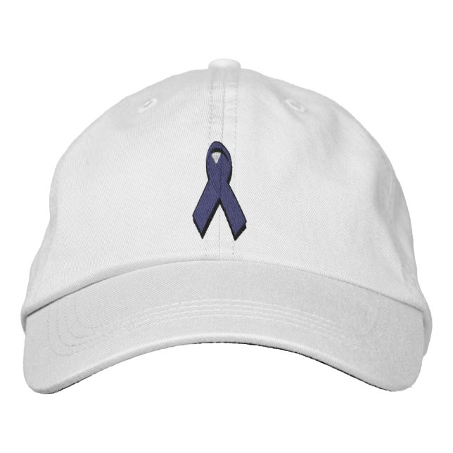 Gorra Bordada cinta de concienciación púrpura (Anverso)