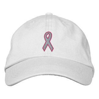 Gorra Bordada Cinta de sensibilización rosa