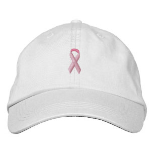 Gorra Bordada Cinta de sensibilización rosa