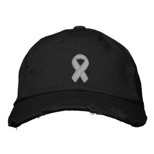 Gorra Bordada Cinta gris de concienciación