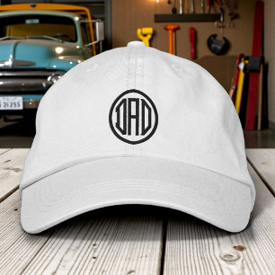 Gorra Bordada Círculo de Papá Monograma Regalo de Cumpleaños Día