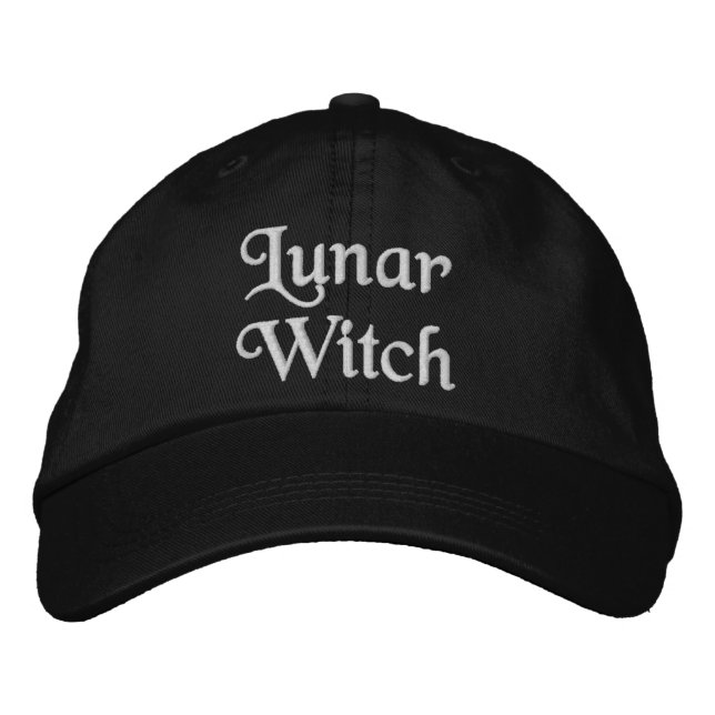 Gorra Bordada Cita de bruja lunar de la luna Beige negro (Anverso)