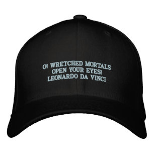 GORRA BORDADA CITA DE LEONARDO DA VINCI - BÉISBOL