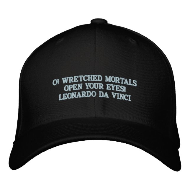 GORRA BORDADA CITA DE LEONARDO DA VINCI - BÉISBOL (Anverso)