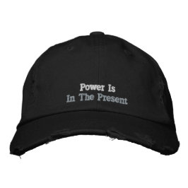 Gorra Bordada Cita de potencia positiva ligera Vintage Black Whi