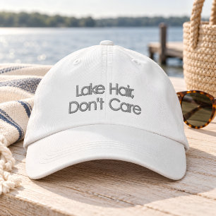 Gorra Bordada Cita Divertida Lake Hair Don't Care Tipografía