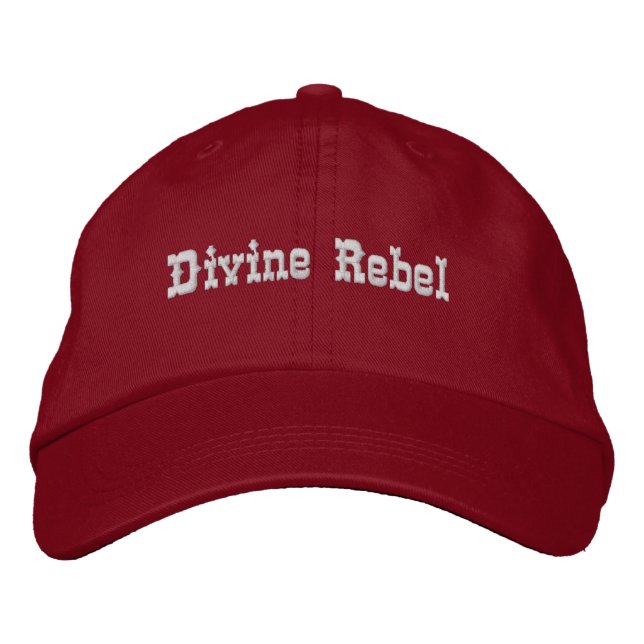 Gorra Bordada Cita espiritual divino rebelde roja (Anverso)
