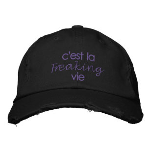 Gorra Bordada Cita francesa divertida en negro