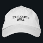 Gorra Bordada Cita simple Personalizado<br><div class="desc">Simple Cita Personalizado Borrada Gorra De Béisbol. Añade tu lema o favorito para un gorra personalizado.</div>