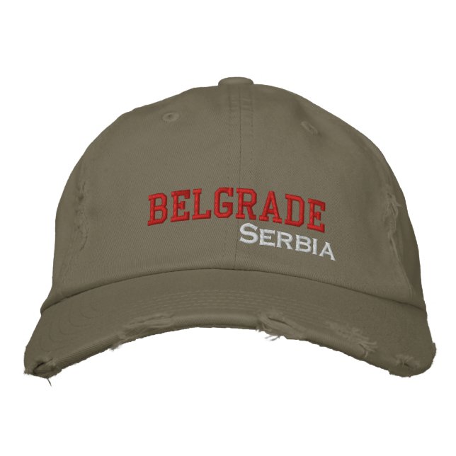 Gorra Bordada Ciudad de Belgrado Serbia (Anverso)