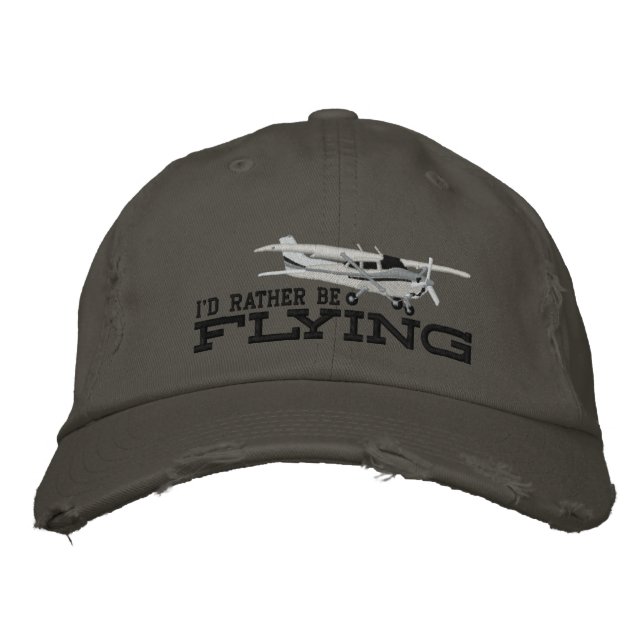 Gorra Bordada Clásico de avión Cessna Prefiero Volar (Anverso)