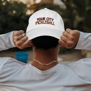 Gorra Bordada Club de Equipo Personalizado de Pickleball Ciudad