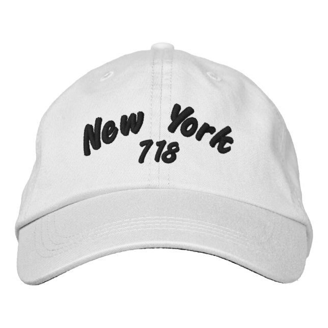 Gorra Bordada Código de área de New York 718. (Anverso)