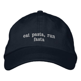 Gorra Bordada comer pasta, correr rápido