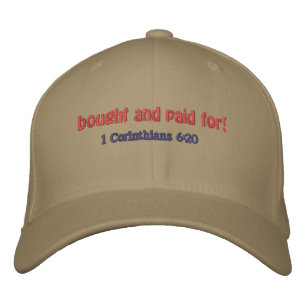 Gorra Bordada Comprado y pagado Cita de la Biblia Personalízala