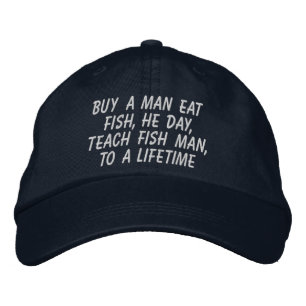 Gorra Bordada Comprar un hombre comer pescado enseñar pescado ho