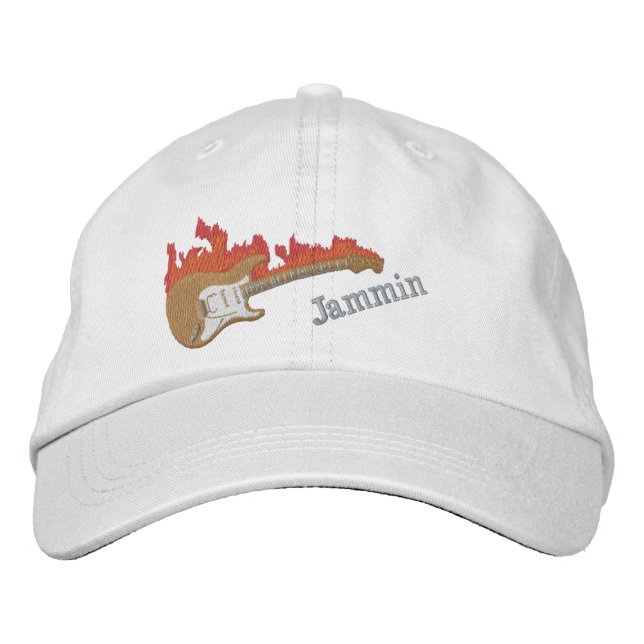 Gorra Bordada con Guitarra Eléctrica (Anverso)